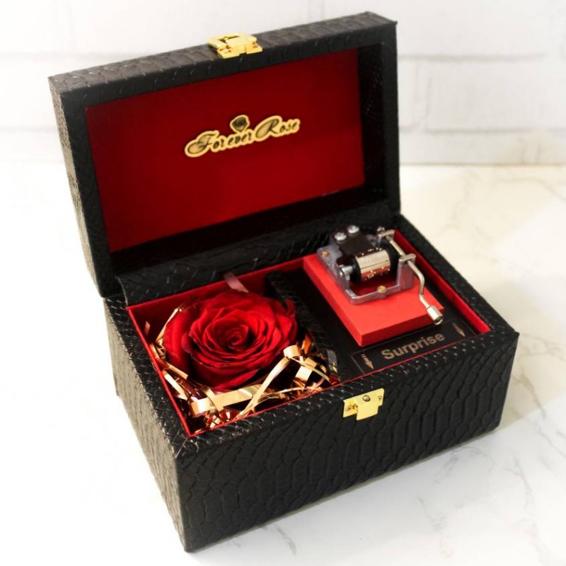 rose and musical box